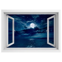Ventanas 3d luna sobre el mar